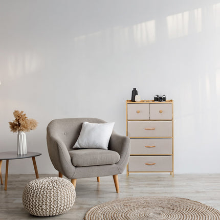 Bamboo Drawer Unit, 5-Drawer Storage Cabinet