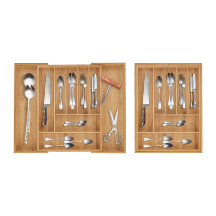 Bamboo Extendable Cutlery Tray for Drawers