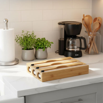 Bamboo Foil & Cling Film Dispenser with Cutter