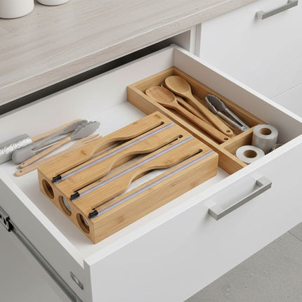 Bamboo Foil & Cling Film Dispenser with Cutter