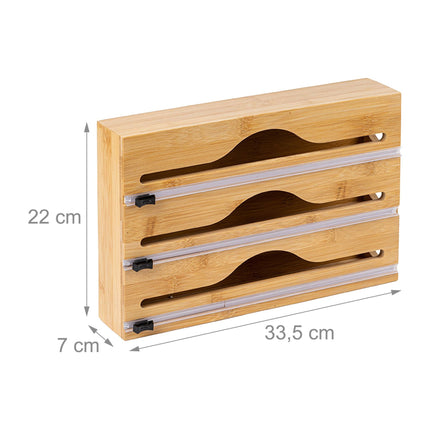 Bamboo Foil & Cling Film Dispenser with Cutter