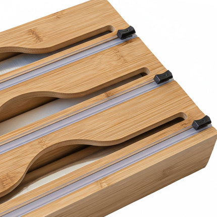 Bamboo Foil & Cling Film Dispenser with Cutter