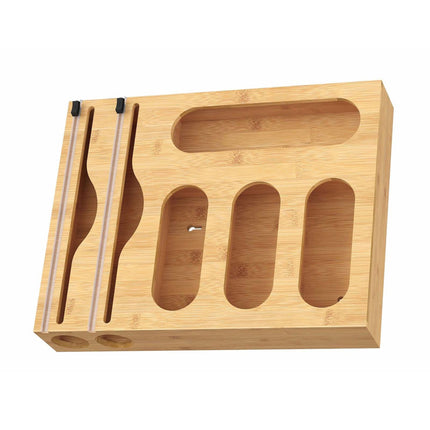 Bamboo Foil Holder with Cutter – Wall or Drawer Mount