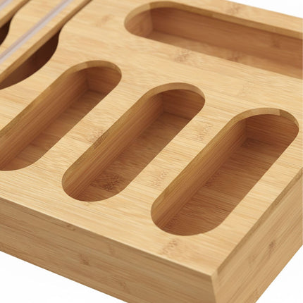 Bamboo Foil Holder with Cutter – Wall or Drawer Mount