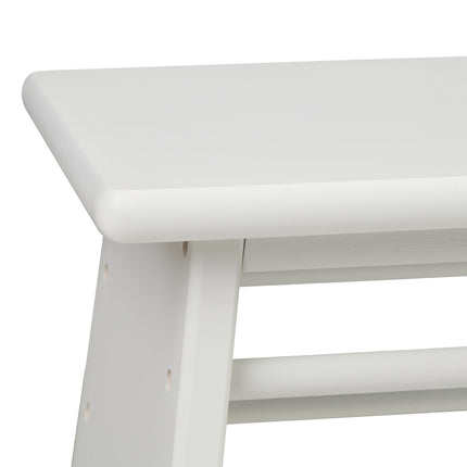 Bamboo Footstool – White, Durable, Multi-Purpose
