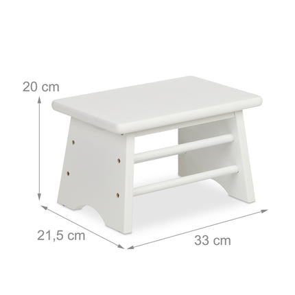 Bamboo Footstool – White, Durable, Multi-Purpose