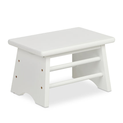 Bamboo Footstool – White, Durable, Multi-Purpose