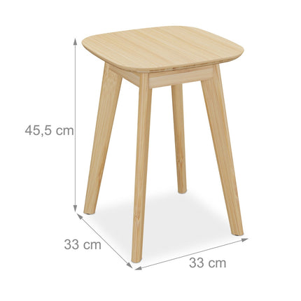 Bamboo Kitchen Stools, Set of 2, Moisture-Resistant