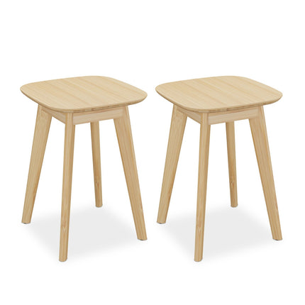 Bamboo Kitchen Stools, Set of 2, Moisture-Resistant