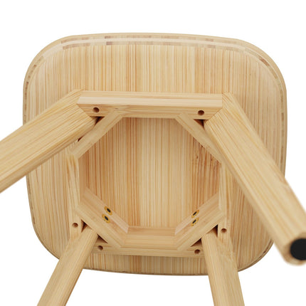 Bamboo Kitchen Stools, Set of 2, Moisture-Resistant