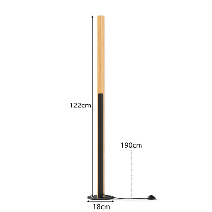 Bambus LED-Stehleuchte, dimmbar mit Fußschalter, 122 cm