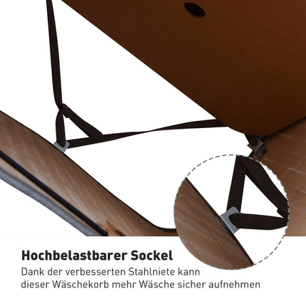 Schlanker Bambus-Wäschekorb 70L mit Deckel und Griff