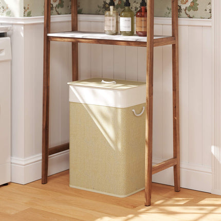 Bamboo Laundry Basket with Lid, 72L, Removable Liner