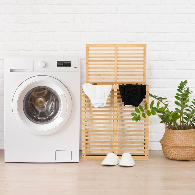 Bamboo Laundry basket with 2 sacks