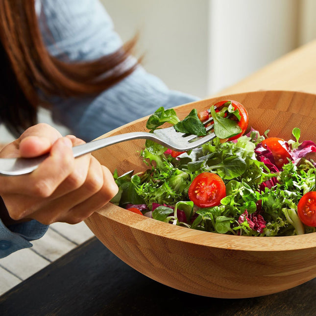 Bambus-Ovale Salatschüssel – Naturfarben, leicht zu reinigen