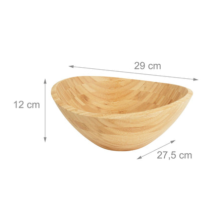 Bamboo Oval Salad Bowl – Natural, Easy to Clean