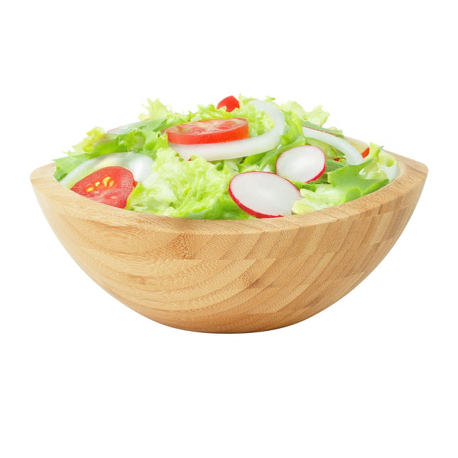 Bambus-Ovale Salatschüssel – Naturfarben, leicht zu reinigen