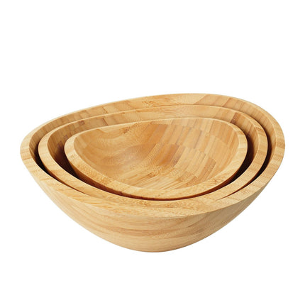 Bamboo Oval Salad Bowl – Natural, Easy to Clean