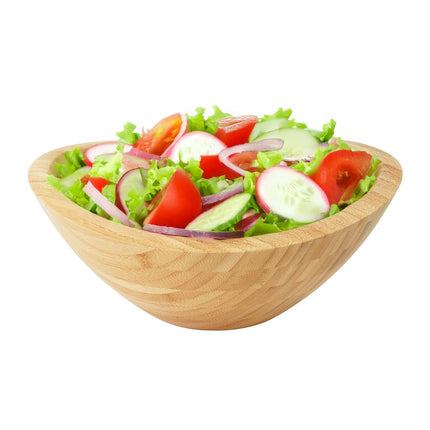 Bamboo Oval Salad Bowl – Natural, Easy to Clean