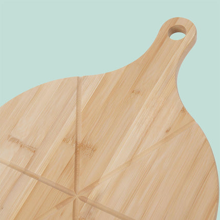Pizza-Servierplatten aus Bambus, 2er-Set mit Rillen
