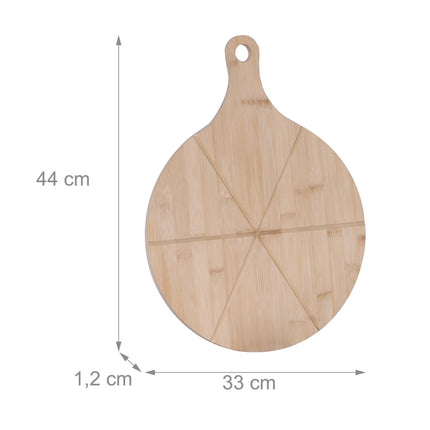 Pizza-Servierplatten aus Bambus, 2er-Set mit Rillen