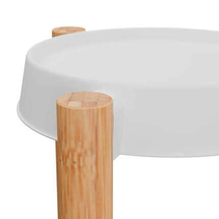Bamboo & Plastic Indoor Plant Stand – Large Display Shelf