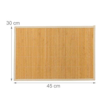 Bamboo Polyester Placemats Set of 6 with Coasters