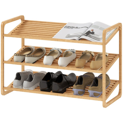 Bambus-Schuhregal, 3 Etagen, 30 kg Tragkraft, Naturholz