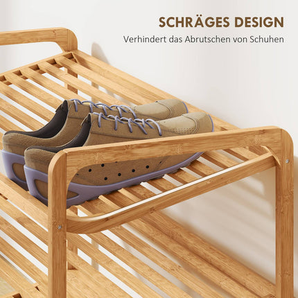 Bambus-Schuhregal, 3 Etagen, 30 kg Tragkraft, Naturholz