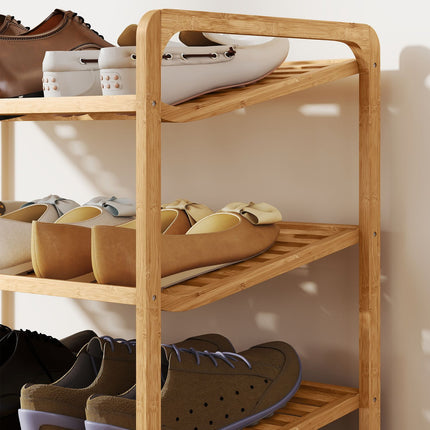Bambus-Schuhregal, 3 Etagen, 30 kg Tragkraft, Naturholz