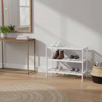 Bamboo Shoe Rack – 3-Tier, Space-Saving Design