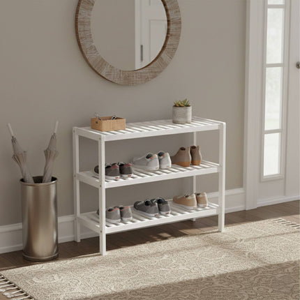 Bamboo Shoe Rack – 3-Tier, Space-Saving Design