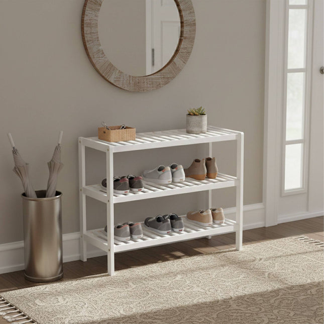 Bambus-Schuhregal – 3-stöckig, platzsparendes Design