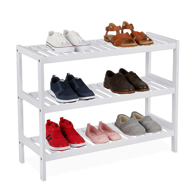Schuhregal aus Bambus, 3-stöckig, platzsparendes Design