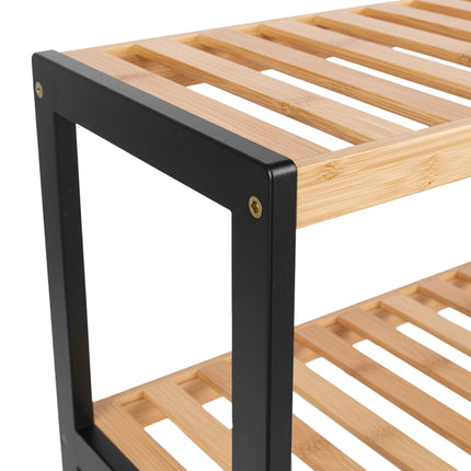 Bamboo Shoe Rack, Space-Saving, Holds 9 Pairs