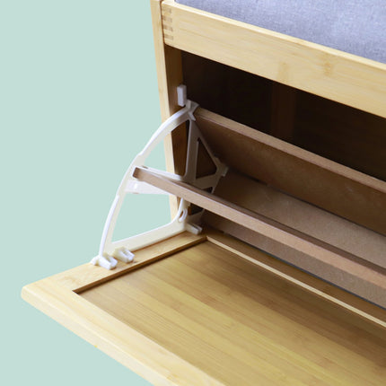 Bambus Schuhbank mit gepolstertem Sitz, fasst 8 Paar