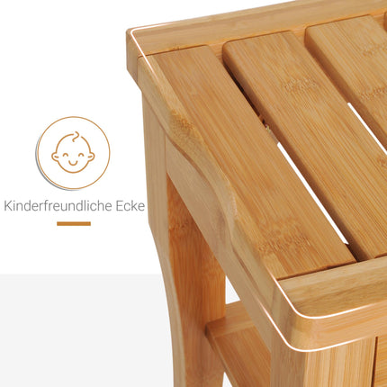 Bambus Duschhocker mit Ablagefläche, wasserfest