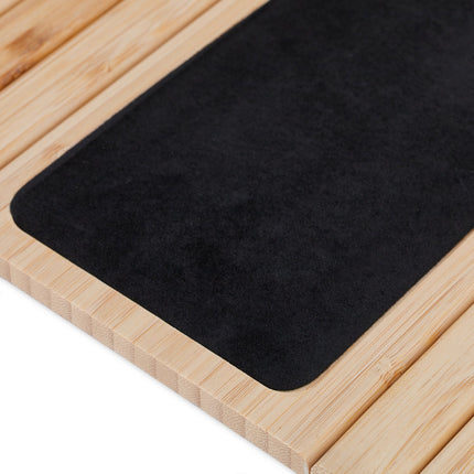 Bamboo Sofa Arm Tray with Non-Slip Pads
