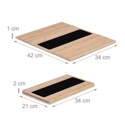 Bamboo Sofa Arm Tray with Non-Slip Pads