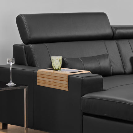 Bamboo Sofa Arm Tray with Non-Slip Pads
