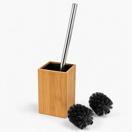 Bamboo & Stainless Steel Toilet Brush Set with Holder