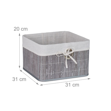 Bamboo Storage Basket Set with Fabric Lining