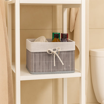 Bamboo Storage Basket Set with Fabric Lining