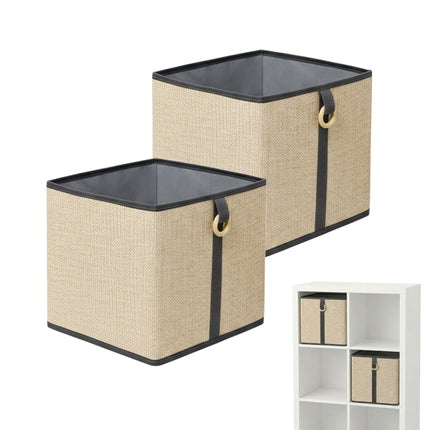 Bambus-Aufbewahrungskörbe Set, Stoffeinlage, faltbar