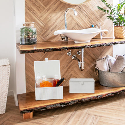 Bamboo Storage Boxes Set of 2 – Multipurpose, Lidded