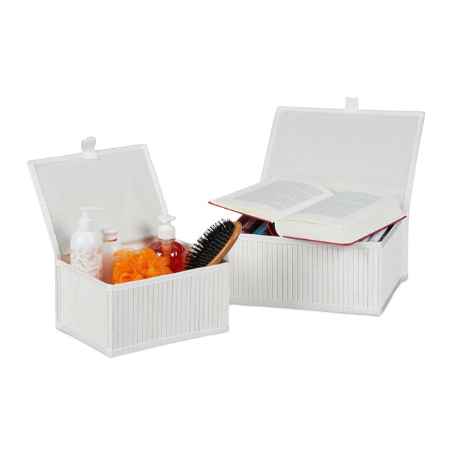 Bambus-Aufbewahrungsboxen 2er-Set – Vielseitig, mit Deckel