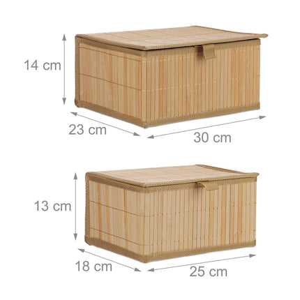 Bambus-Aufbewahrungsboxen 2er-Set – vielseitig mit Deckel