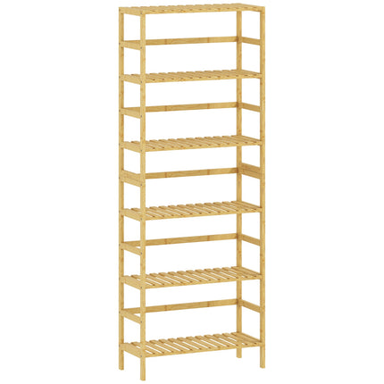 Bamboo Storage Shelf, 6 Adjustable Levels, Freestanding