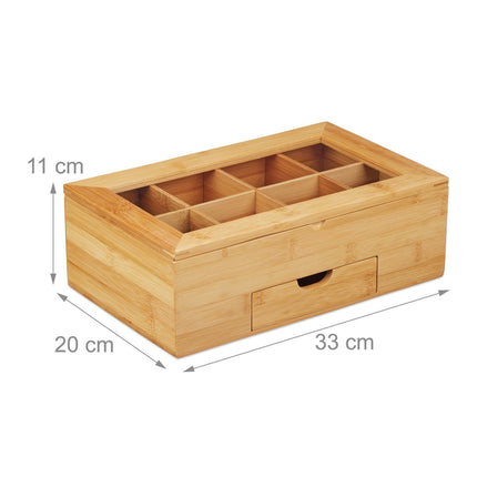 Teebox aus Bambus mit Schublade
