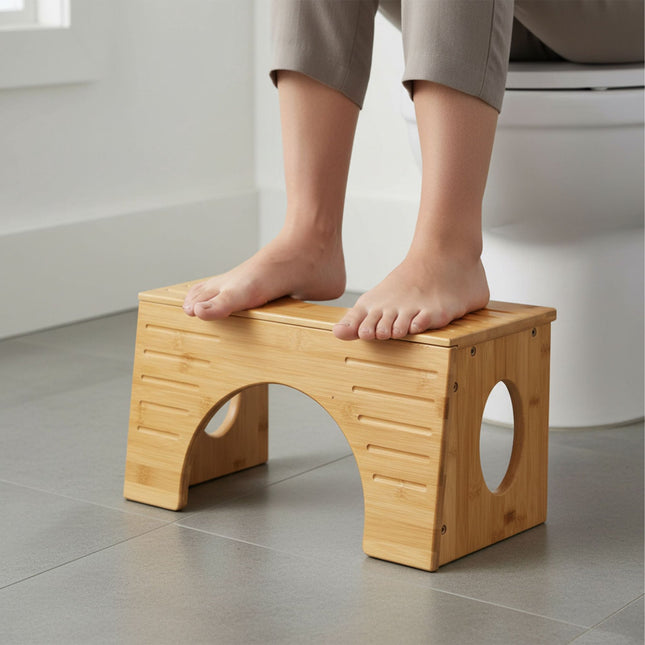 Bambus-Toilettenhocker – Höhenverstellbar